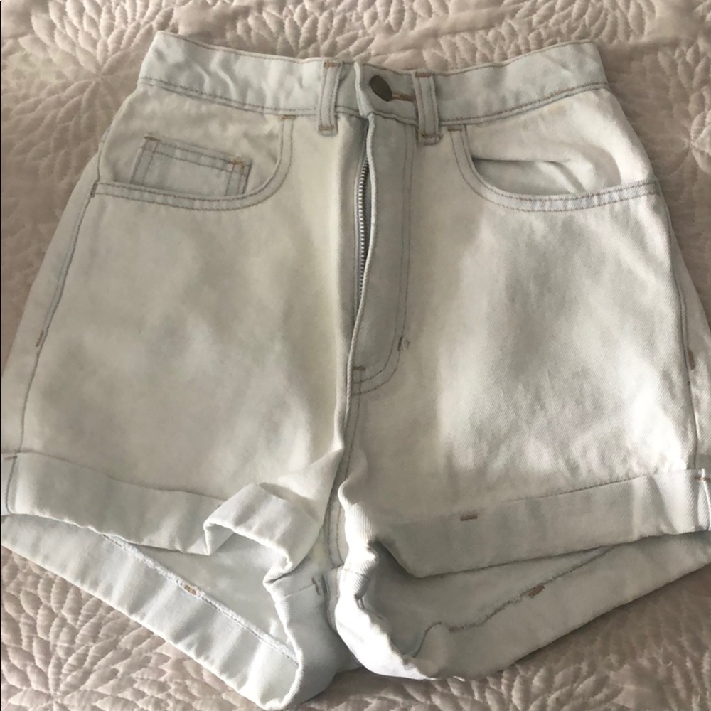 American Apparel High waisted jean shorts